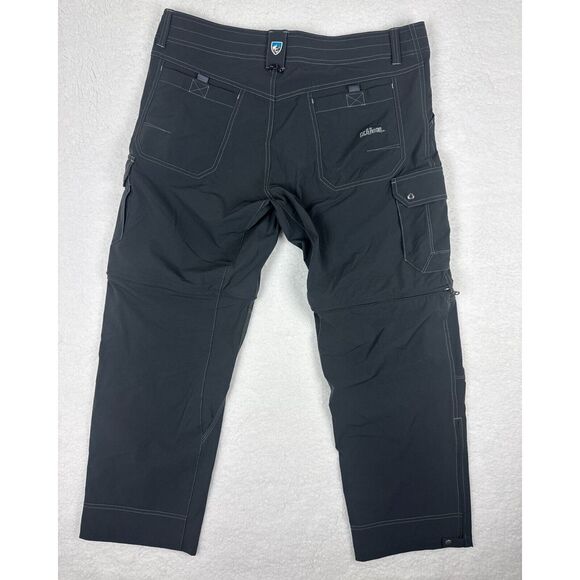 Kuhl Pants Mens 38x32 Renegade Stealth Convertible Cargo Zip Off Charcoal Hiking - Picture 10 of 11